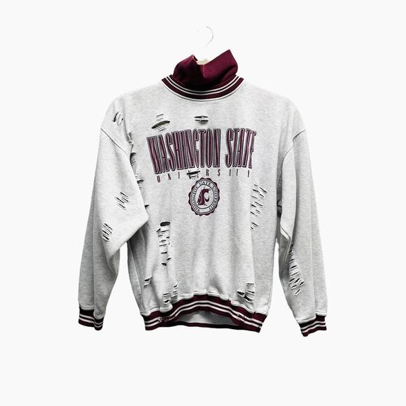 Furst Of A‎ Kind Vintage Distressed Sweatshirt Turtleneck - Picture 1 of 6